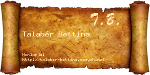 Talabér Bettina névjegykártya